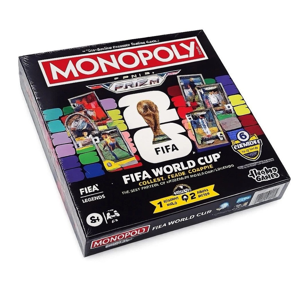 2026 Monopoly Panini Prizm FIFA World Cup Soccer Board Game 2 Sealed Packs Cards